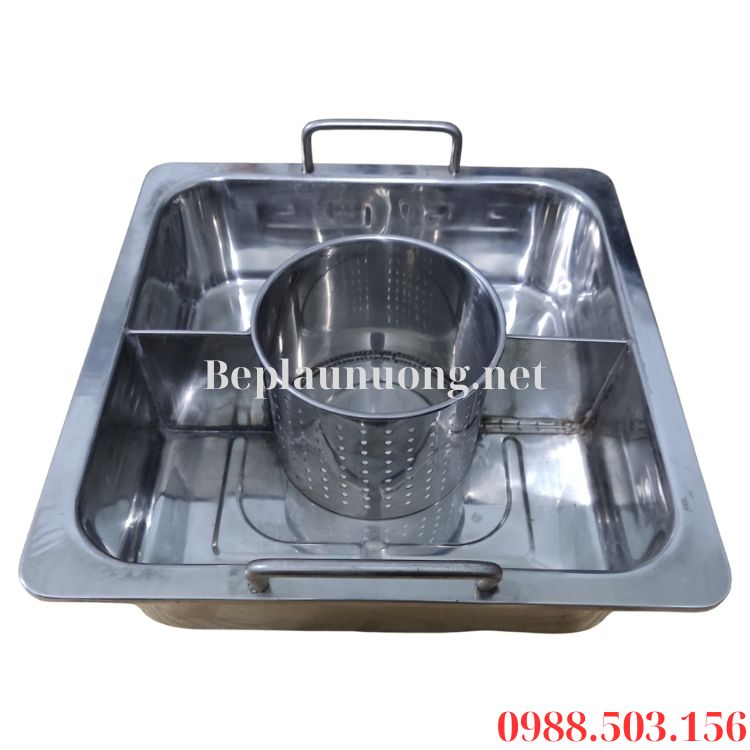 Nồi lẩu 3 ngăn kèm xoong tròn