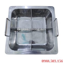 Nồi lẩu inox 4 ngăn vuông đáy vát
