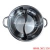 Nồi ăn lẩu inox 2 ngăn tròn có nắp đậy