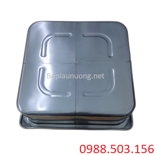 Mặt đáy của nồi inox vuông 4 ngăn