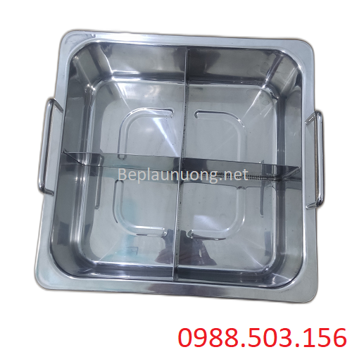 Nồi ăn lẩu bằng inox 4 ngăn vuông