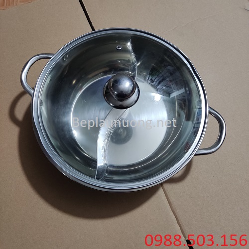 Nồi ăn lẩu inox 2 ngăn tròn