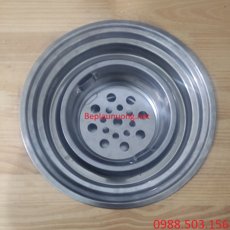 Bếp nướng than hoa âm bàn ngoài trời
