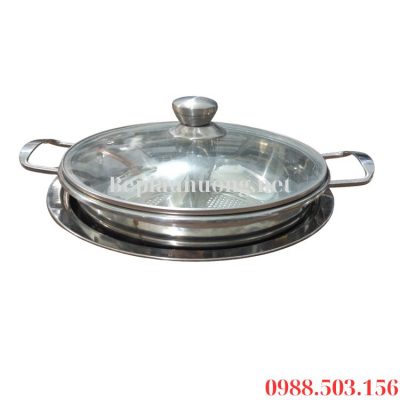 Nồi inox tròn 2 ngăn cho nhà hàng