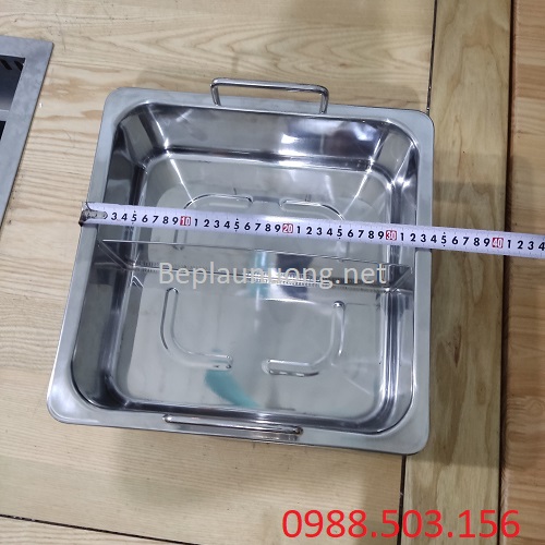 Kích thước của nồi lẩu 2 ngăn vuông
