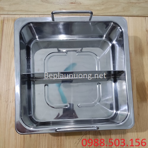 Nồi lẩu inox vuông 2 ngăn